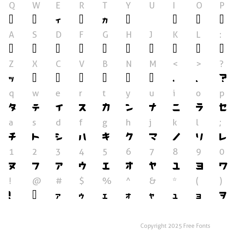 Character Map of I2thoroughbred Regular