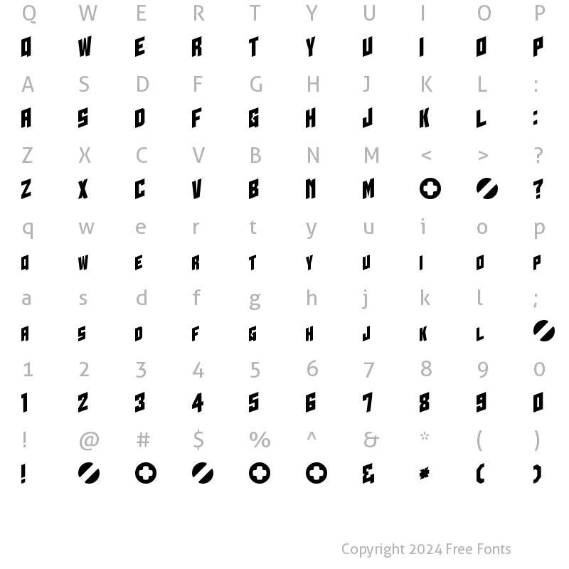 Character Map of I2trigunMaximum E