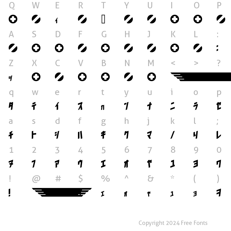 Character Map of I2trigunMaximum J