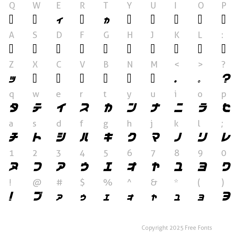 Character Map of I2Vifam Regular