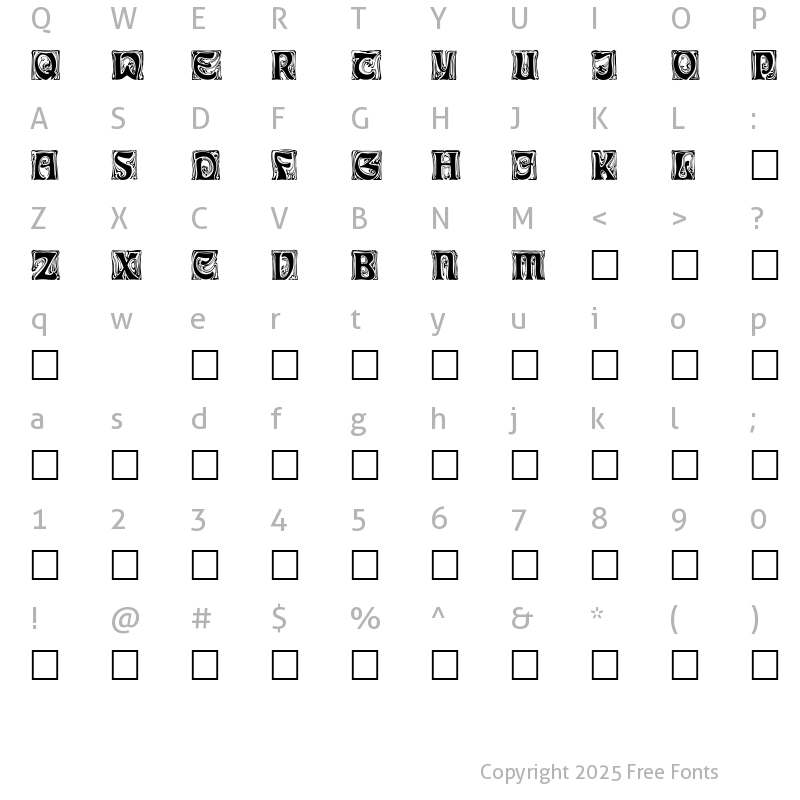 Character Map of IanBent Normal