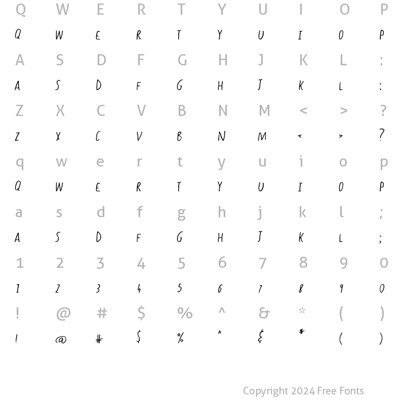 Character Map of Ice Castle Regular