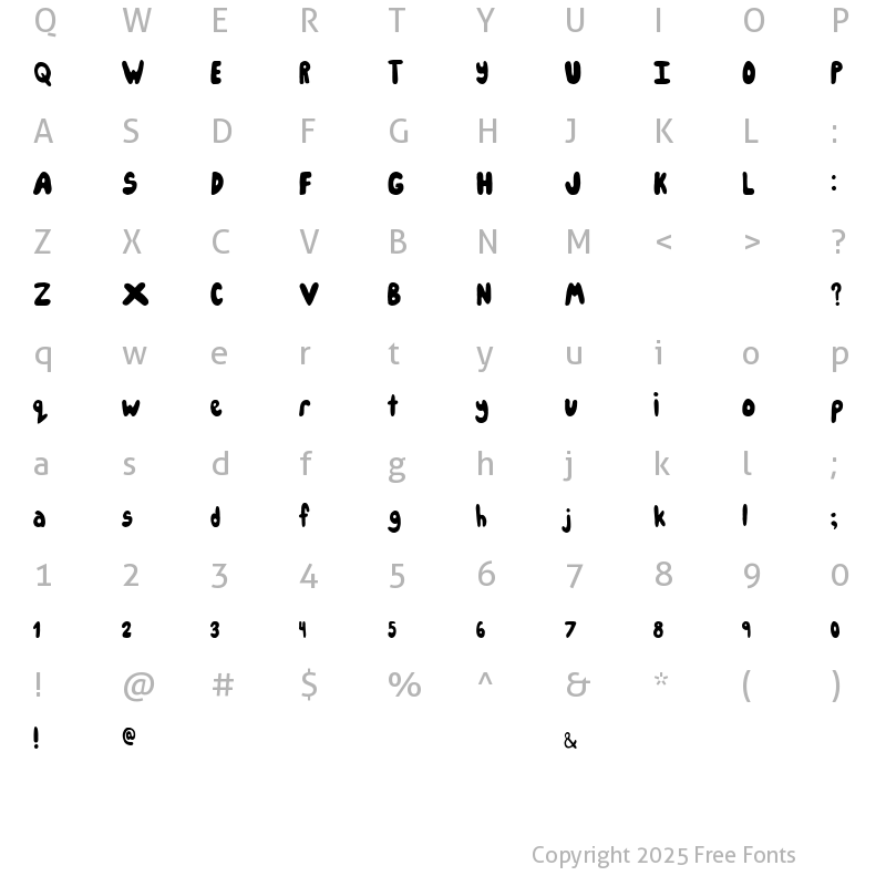 Character Map of IceCreamPartySolid Solid