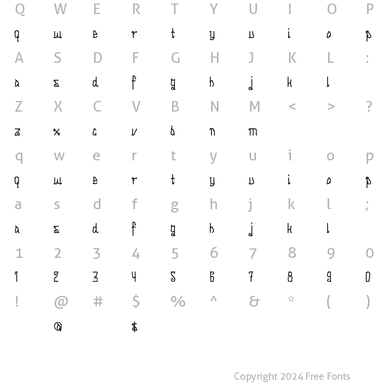 Character Map of Ich bin Endie Regular