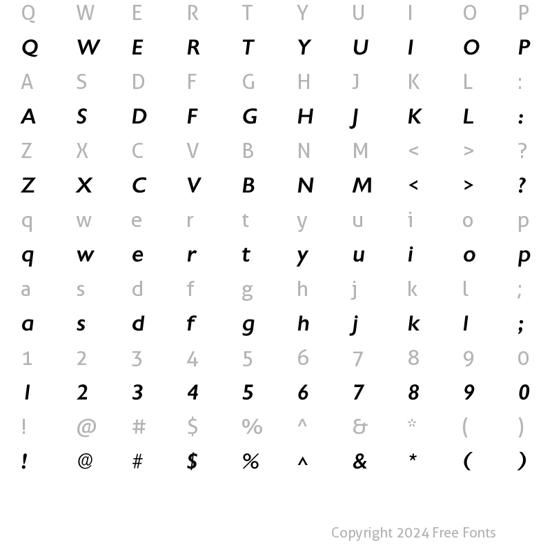 Character Map of Ichantilly Medium