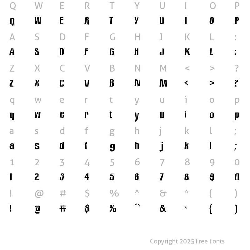 Character Map of Icicle Country 2 Regular
