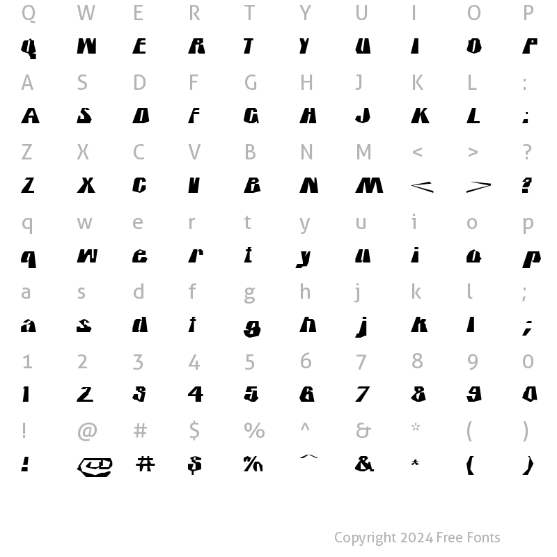 Character Map of IcicleCountry Regular