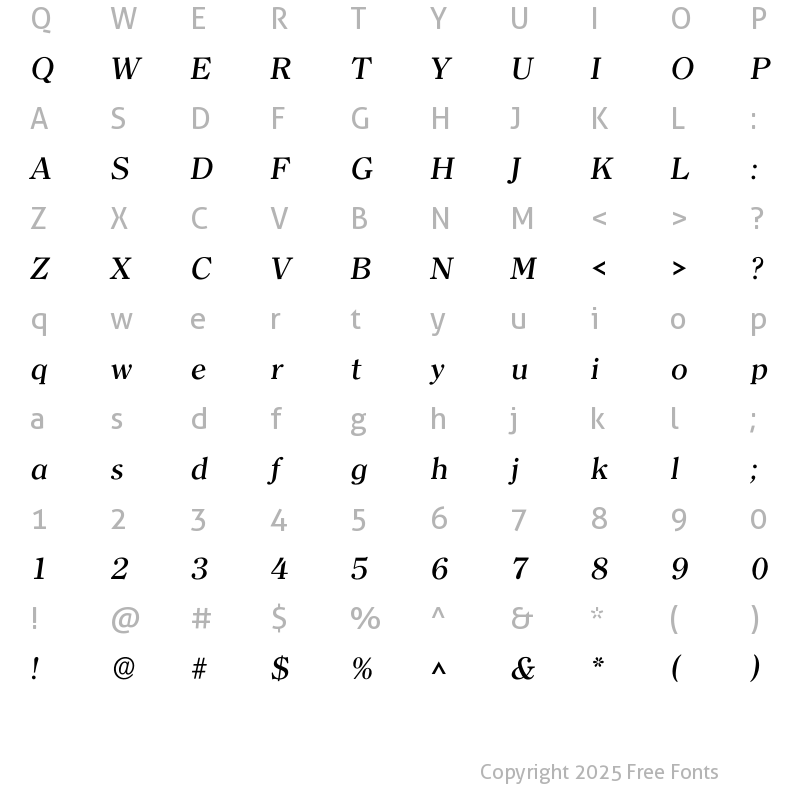 Character Map of Iclerface Medium