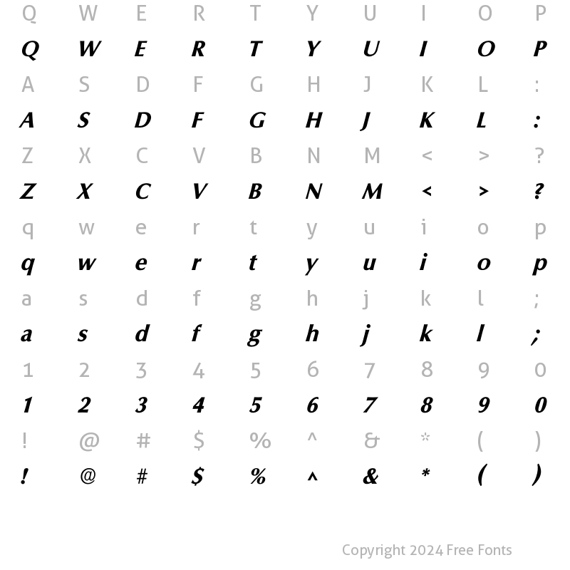 Character Map of Icoluku Bold