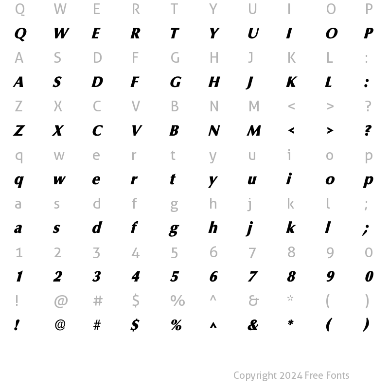 Character Map of Icoluku ExtraBold Regular