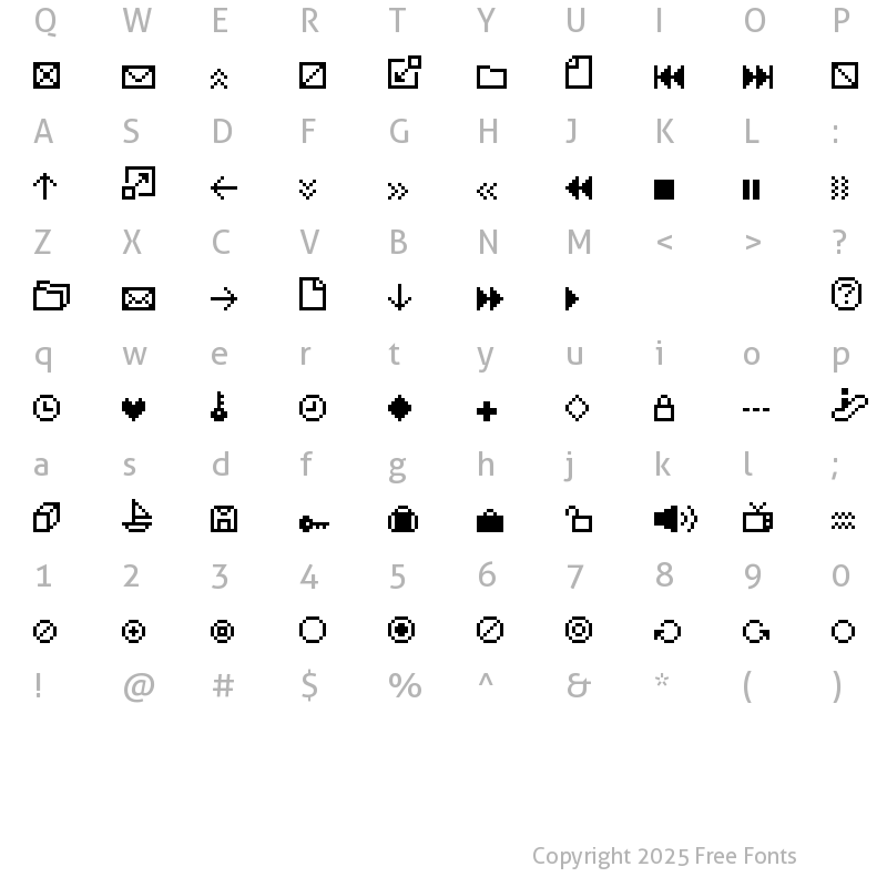 Character Map of IconBitOne Regular