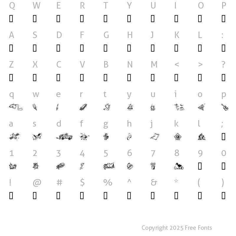 Character Map of Iconettes Regular