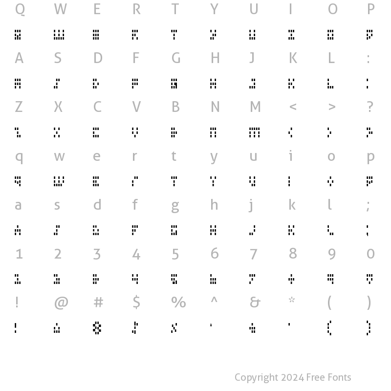 Character Map of Iconian Condensed Condensed