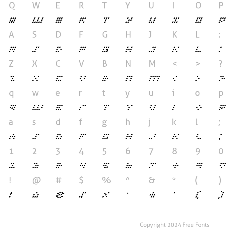 Character Map of Iconian Italic Italic