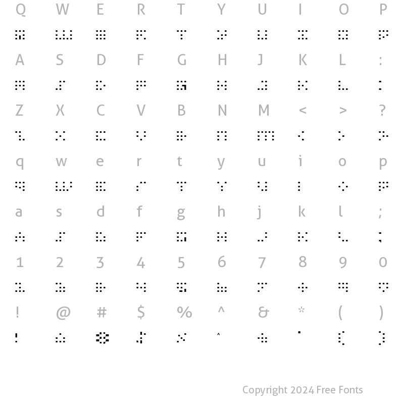 Character Map of Iconian Light Light