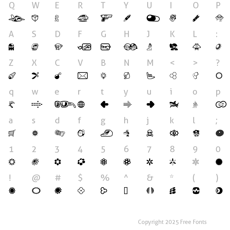 Character Map of Iconografica Regular