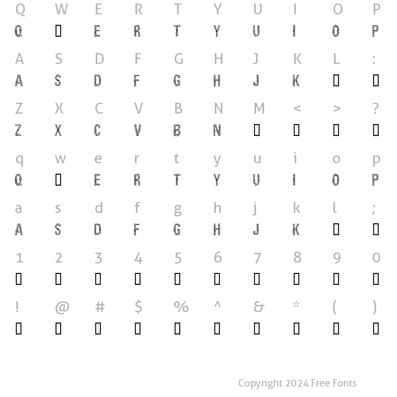 Character Map of ID SupernovaSW Regular