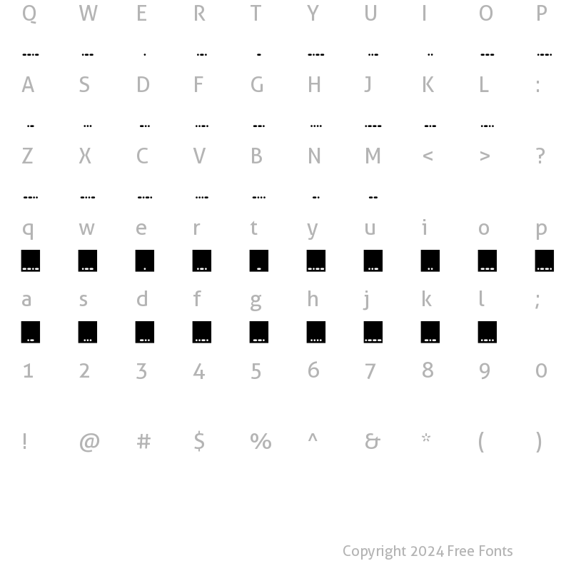 Character Map of Identification 02M Regular