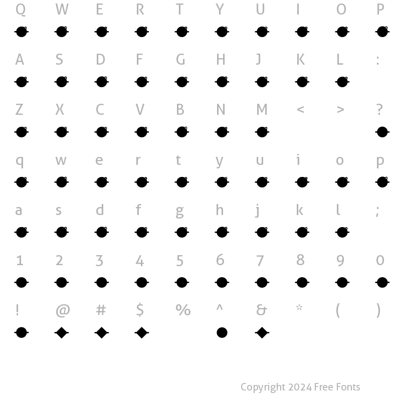 Character Map of Identification 03F Regular