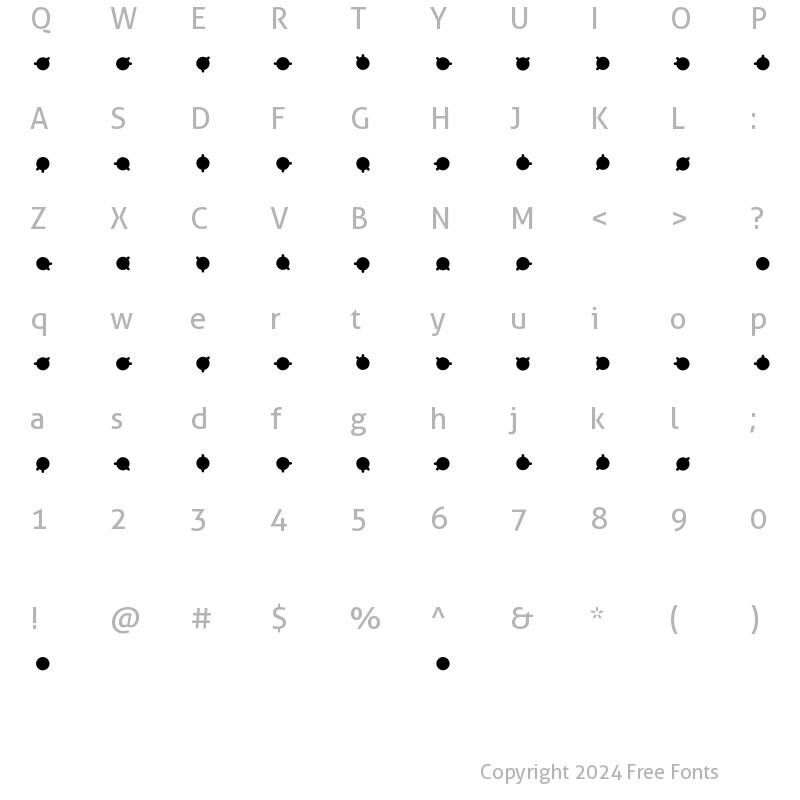 Character Map of Identification 04S Regular