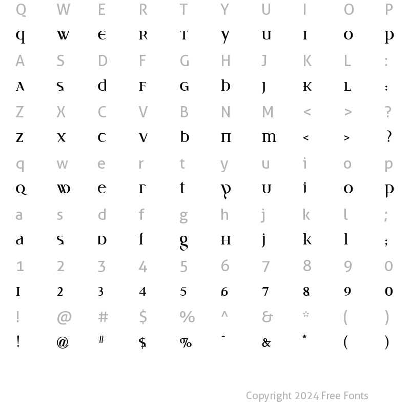 Character Map of Idiosynoptium1.5 SB Regular