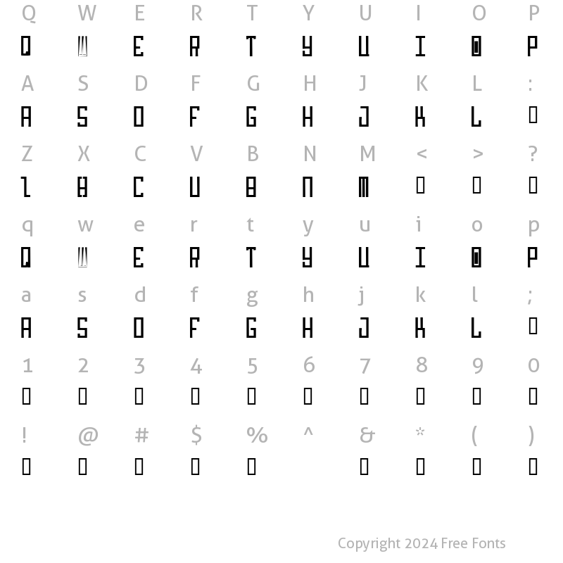 Character Map of Idiot Regular