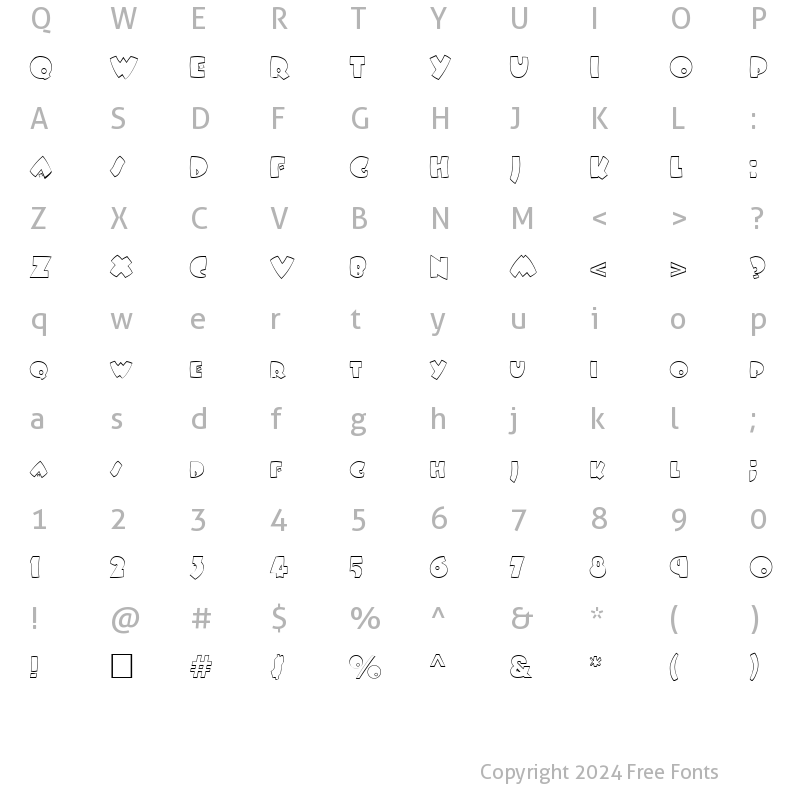 Character Map of IdomeneoOpen Regular