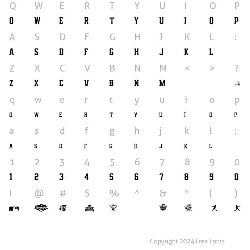 Character Map of I.F.C. HARDBALL Regular