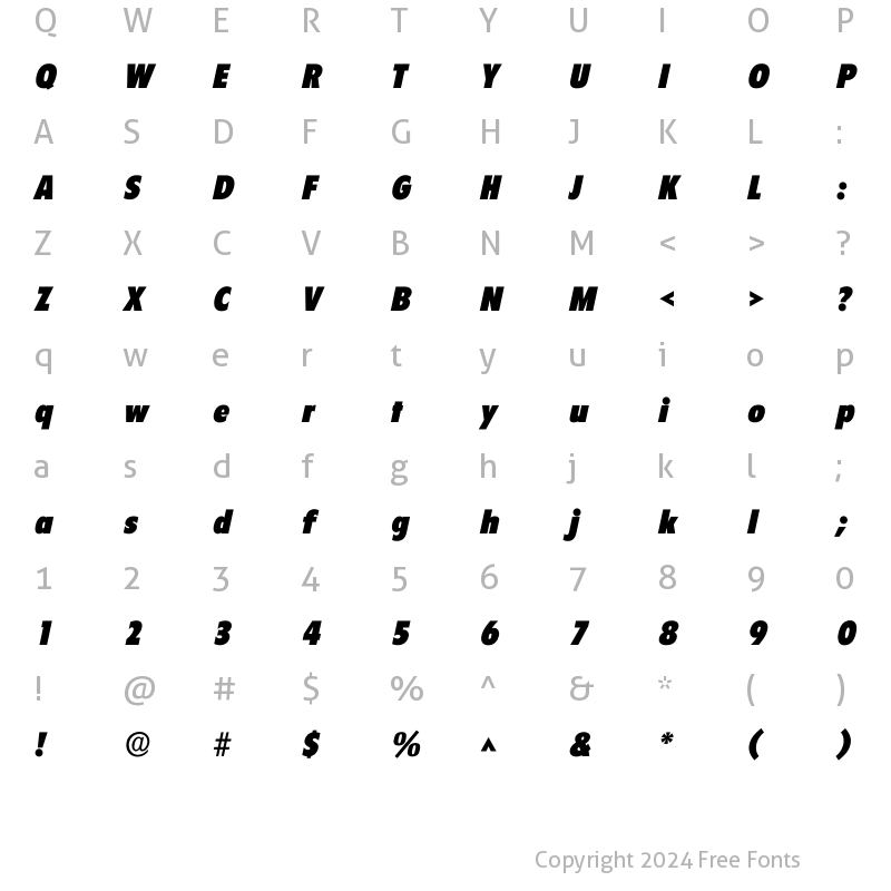 Character Map of IFlorida Black Regular