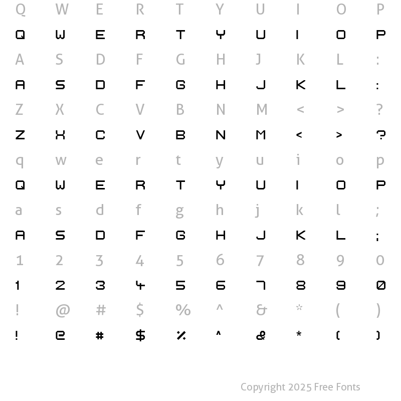 Character Map of Ignis et Glacies Extra Sharp Regular