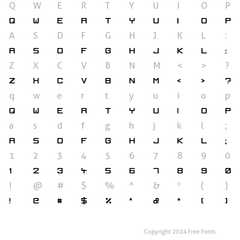 Character Map of Ignis et Glacies Sharp Bold