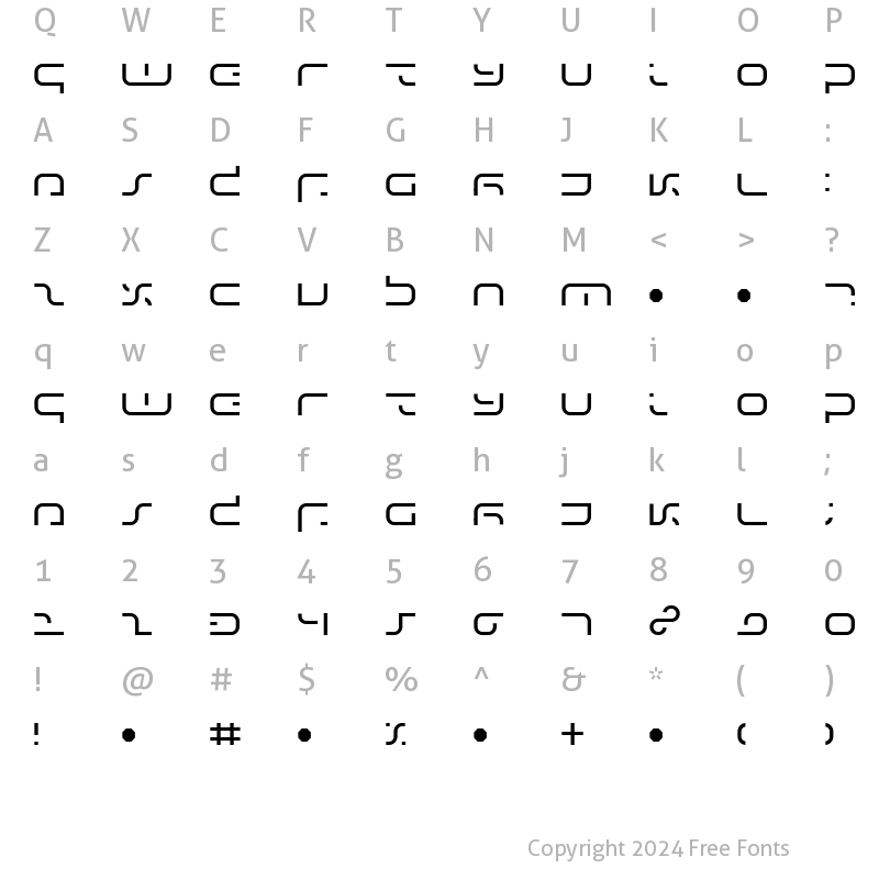 Character Map of IJ19 90 Regular