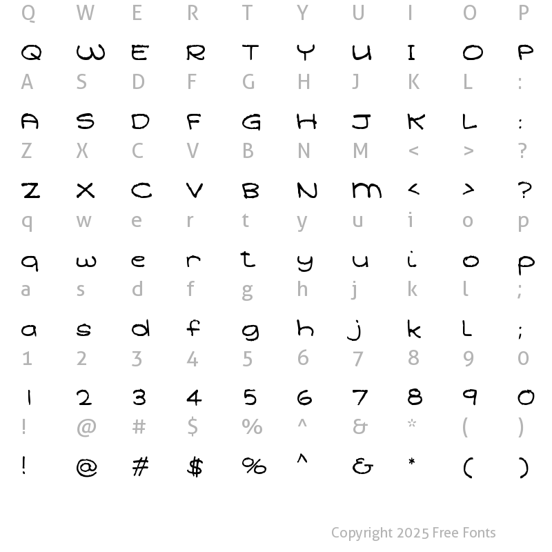 Character Map of iKampuchea002 KhmerFeeling Regular