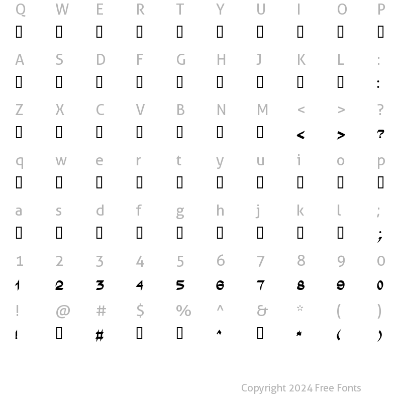 Character Map of Ilanit Bold