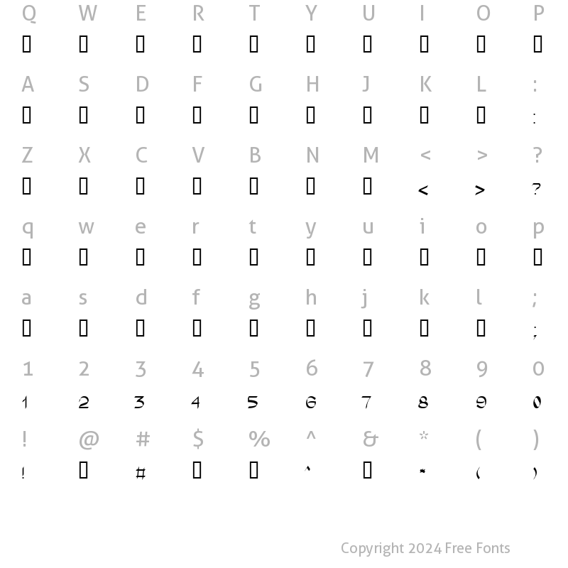 Character Map of Ilanit Regular