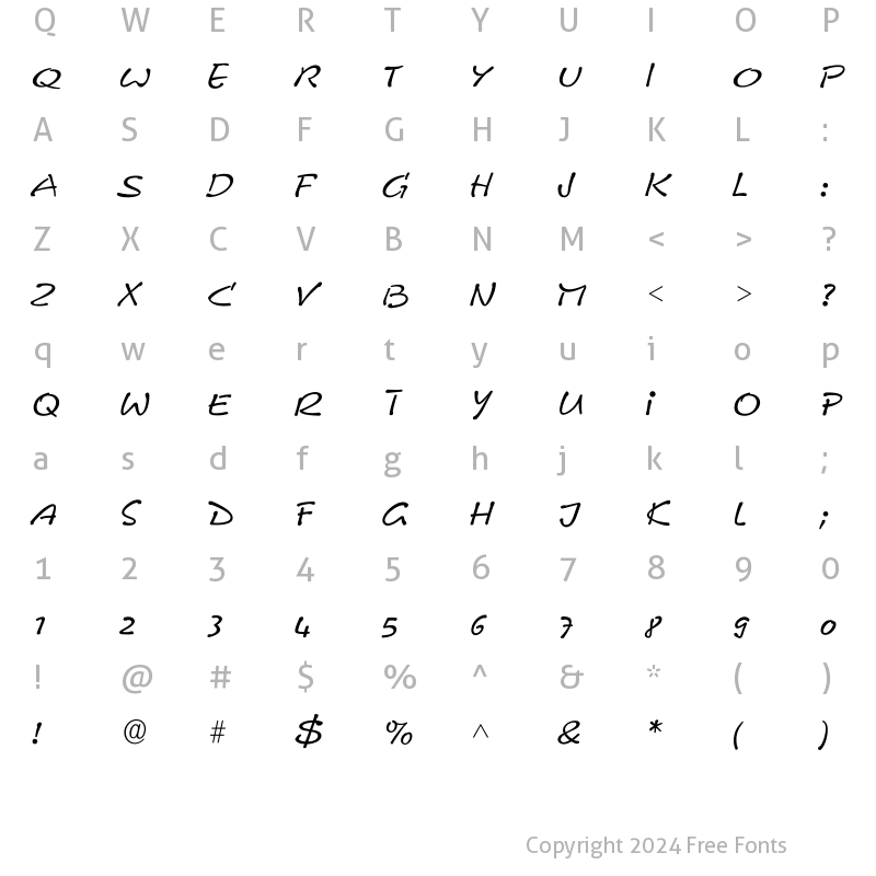 Character Map of Ileobelix Regular