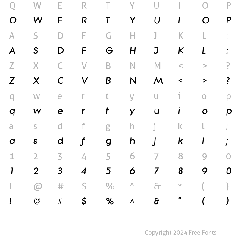 Character Map of Ilitera Heavy Regular