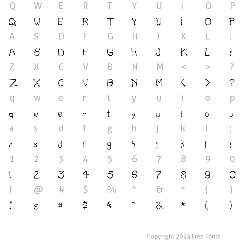 Character Map of ILL oMen Normal