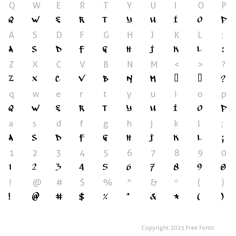 Character Map of IllegalEdding Regular