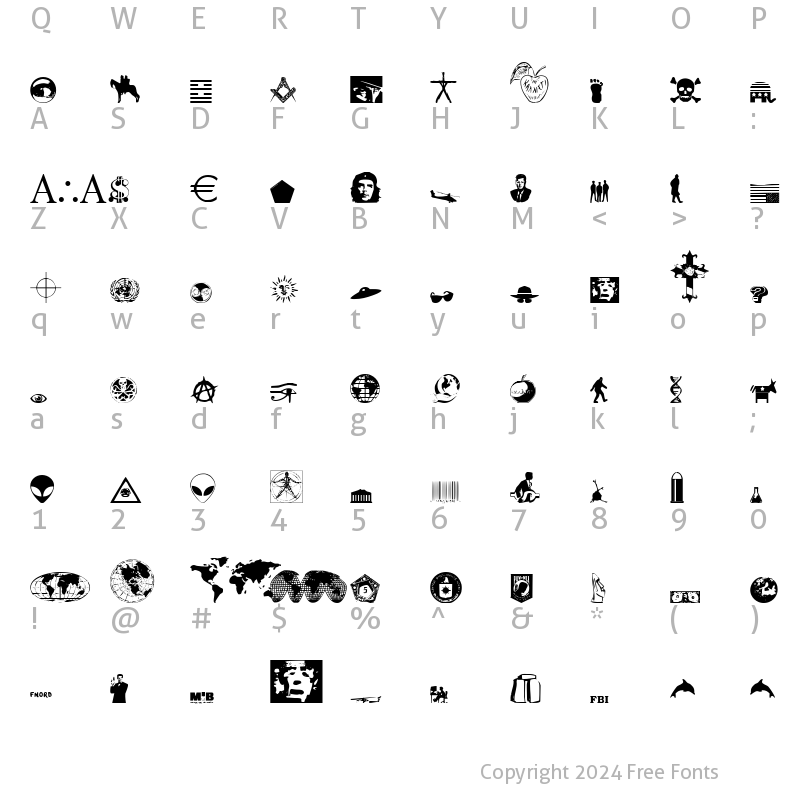 Character Map of Illuminati Regular