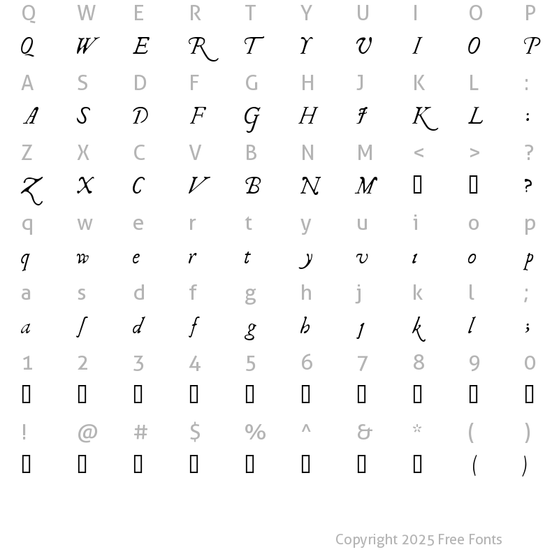 Character Map of ILShakeFest Regular