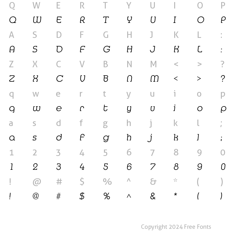 Character Map of Imedia Light Regular