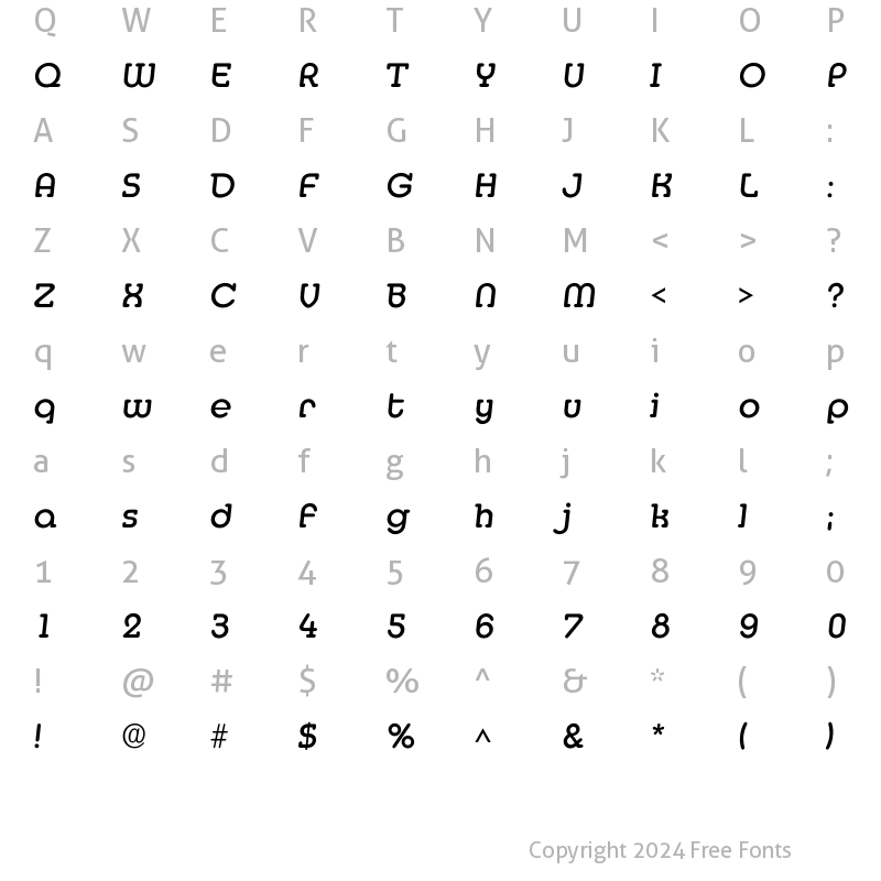 Character Map of Imedia Medium