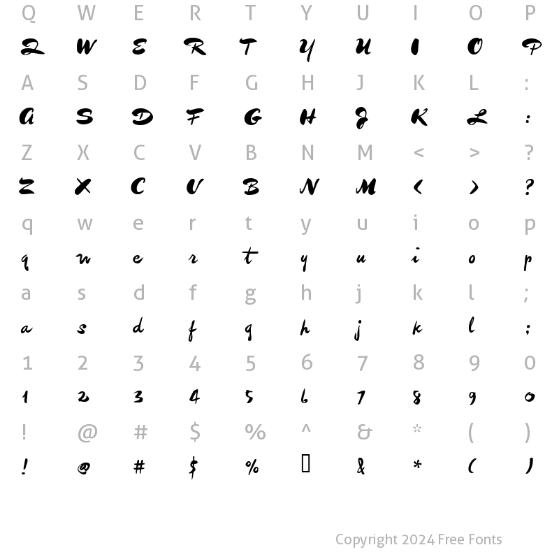 Character Map of imitationTWO Regular