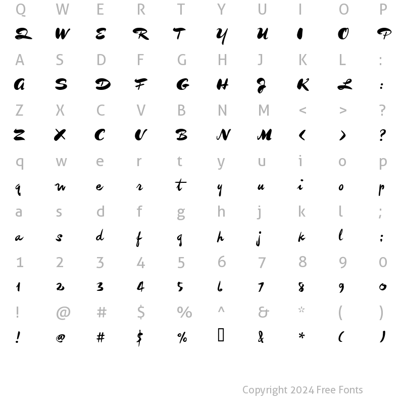 Character Map of ImitationTWO Regular