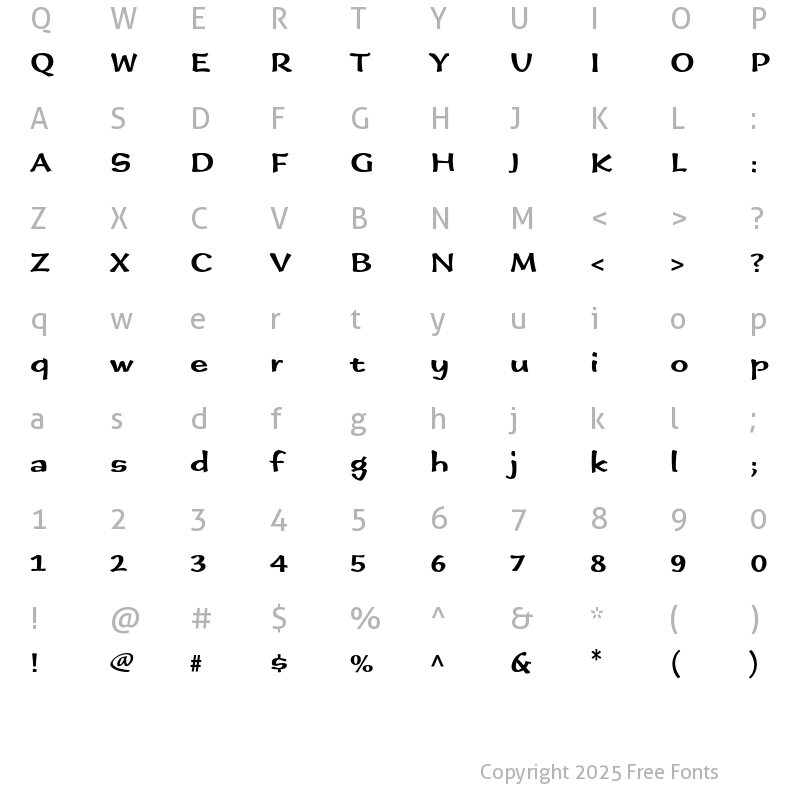 Character Map of Immi Five O Five Std Regular