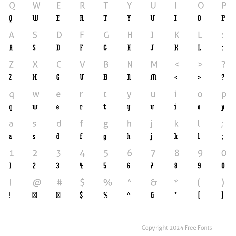 Character Map of Impakt Std Regular