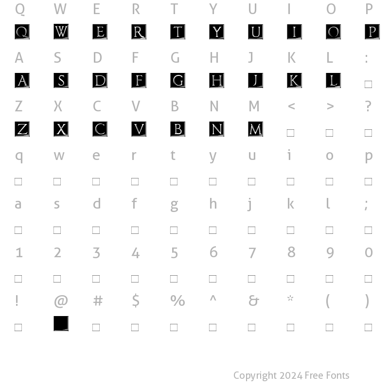 Character Map of ImperatorPlaque Regular