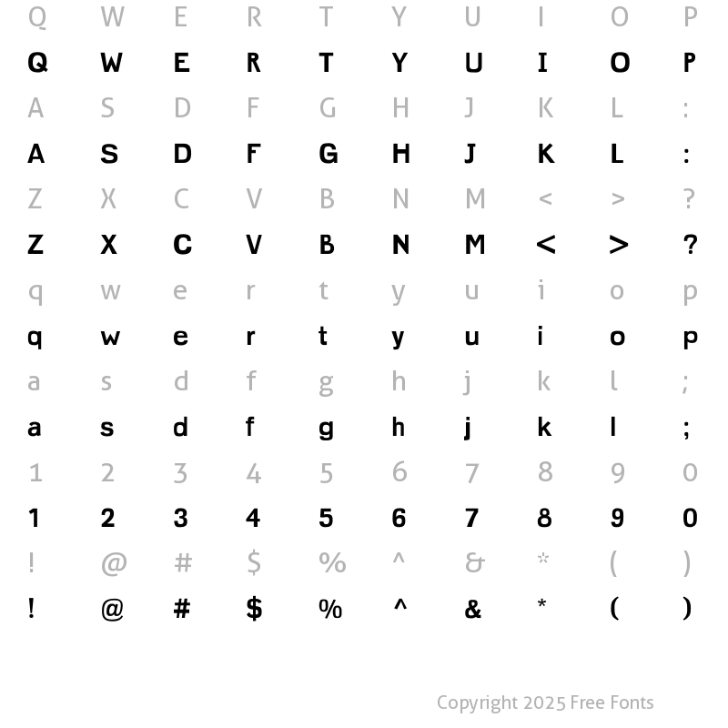 Character Map of ImperfectBold Regular