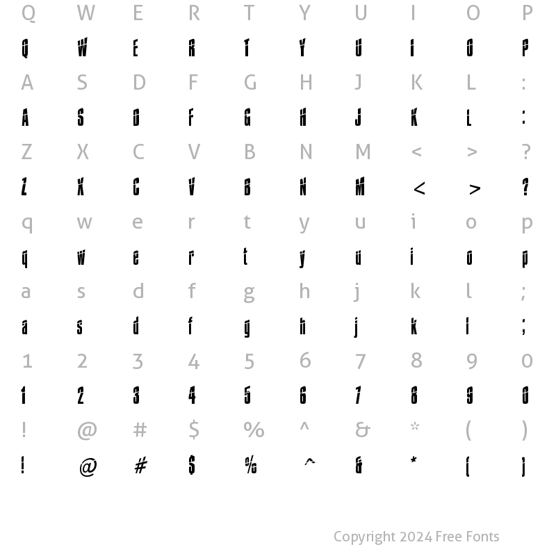 Character Map of Impossible - 0 minus 30 Regular